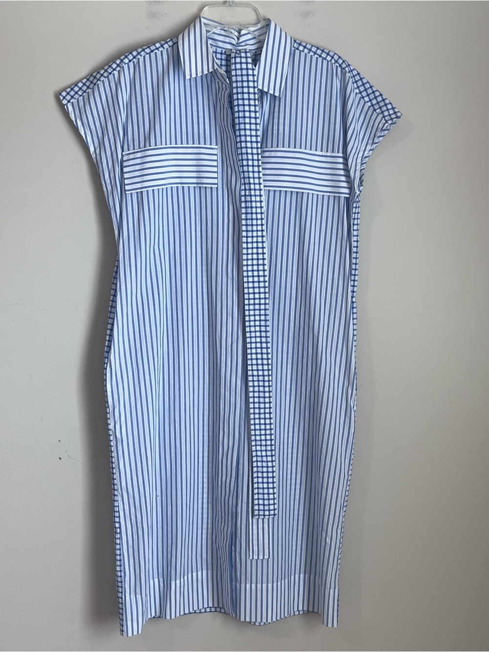 Hinson Wu Long Shirtdress $350 Striped Cotton Belted Midi Womens XS Structured